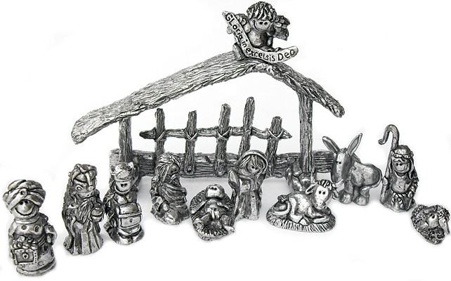 Pres�pio com miniaturas de Estanho