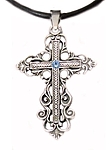 Colar Crucifixo Medieval Com Cristal